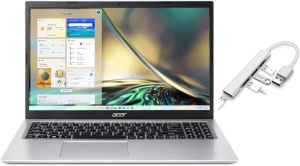 מחשב נייד Acer Aspire 3 Intel Core™ i7-1165G7 2.8 GHz 8 GB DDR4 SDRAM 1TB HDD 15.6" (1920x1080) GeForce MX350 2 GB GDDR5 WIN11 SILVER  -   NX.ADUEM.013-UAE