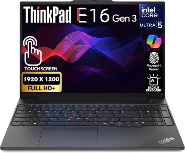 מחשב נייד מחודש Lenovo ThinkPad E16 Gen 3 Core™ 5 210H 512GB SSD 16GB 16" (1920x1200) WIN11 Pro BLACK Backlit Keyboard FP Reader
