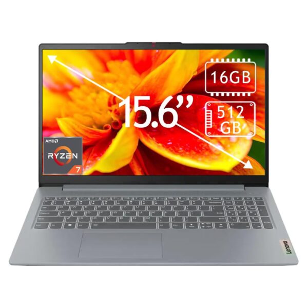 מחשב נייד Lenovo SLIM 3 15ABR8 AMD Ryzen™ 7 5825U 512GB SSD 16GB 15.6" (1920x1080) TOUCHSCREEN WIN11 ARCTIC GRAY DAMAGED BOX