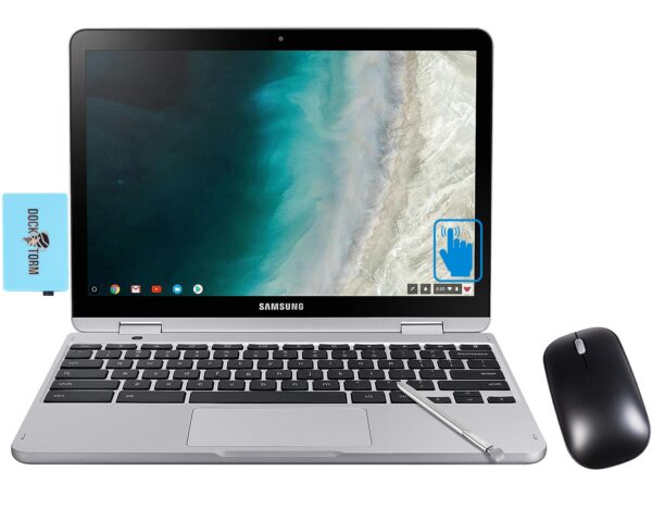 מחשב נייד Samsung Chromebook Plus V2 2-IN-1 Celeron® 3965Y 64GB eMMC 4GB 12.2" (1920x1200) TOUCHSCREEN ChromeOS LIGHT TITAN Pen Stylus Wireless Mouse  -   XE521QAB-M02US