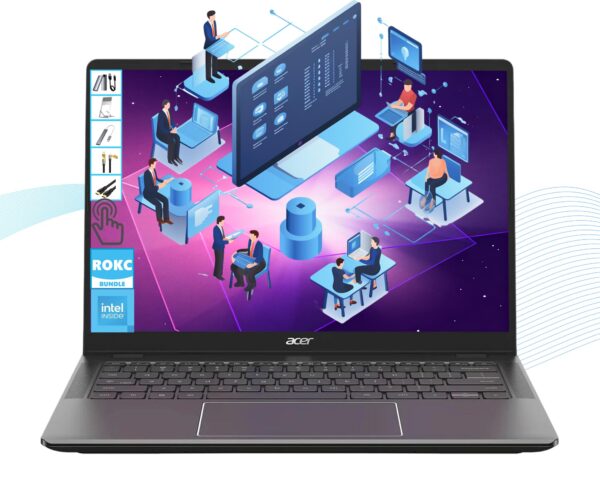 מחשב נייד Acer Chromebook Plus CB514-6HT-368E Core™ i3-N355 512GB SSD 8GB 14" (1920x1080) TOUCHSCREEN ChromeOS GRAY Backlit Keyboard