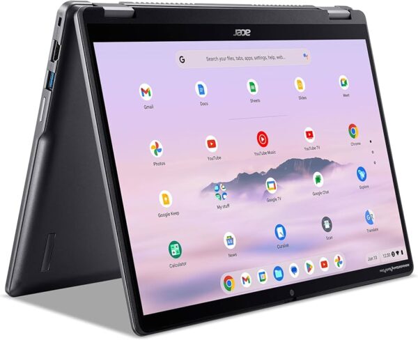 מחשב נייד Acer Chromebook Plus Spin 514 CPE584-1N-K7F1 2-IN-1 MediaTek MT8196 256GB SSD 16GB 14" (2560x1600) TOUCHSCREEN ChromeOS SILVER