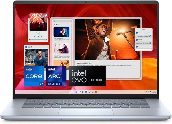 מחשב נייד Dell Inspiron Plus 7640 Core™ Ultra 9 185H 512GB SSD 16GB 16" (1920x1200) TOUCHSCREEN WIN11 ICE BLUE Backlit Keyboard Branded Brown Box with Dell Logo, not a retail box, NEW factory sealed 1 year on-site warranty